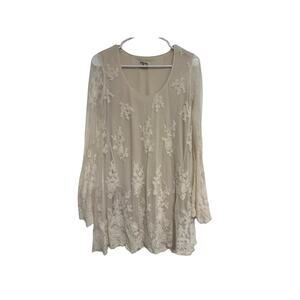 Show Me Your MuMu Fannie Flow Dress XS Embroidered Lace Mesh Boho Mini Dress